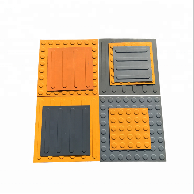 Anti-Slip Warning Outdoor Rubber Tactile Plastic Blind Floor Brick Tile 300*300